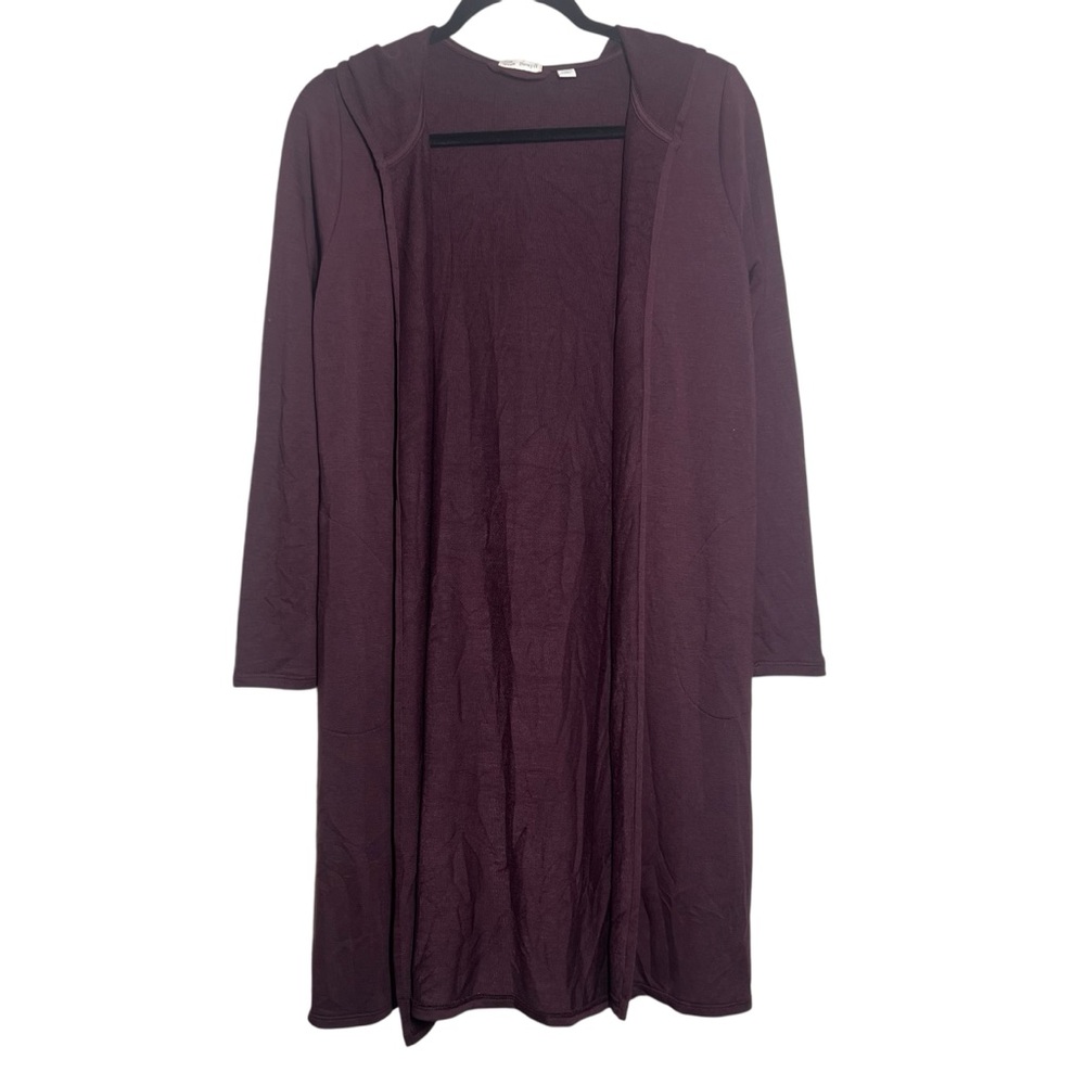 J Jill Pure Jill Cardigan Womens Petite Xs Luxe Tencel Purple Pockets Hooded